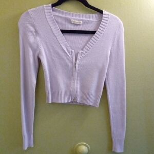 La Hearts V-Neck Purple Sweater Y2k Cropped Retro Comfort